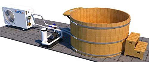 Economy Cedar Wood Soaking Hot Tub  Air to Water Heat Pump