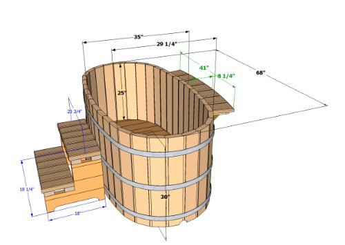 Japanese Wood Ofuro Soaking Tub for 2 – Wood Fired Heater