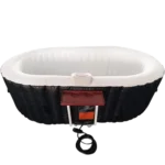 ALEKO Inflatable Hot Tub  Black and White Spa in oval shape