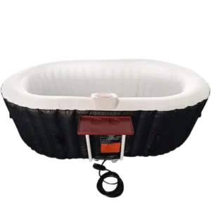 ALEKO Inflatable Hot Tub  Black and White Spa in oval shape Product Image