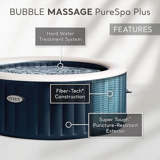INTEX PureSpa Plus Bubble Massage Spa Set – 4 Person Hot Tub