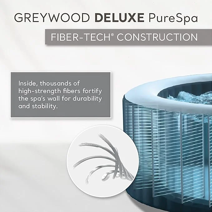 Intex PureSpa Greywood 6-Person Round Inflatable Hot Tub Spa