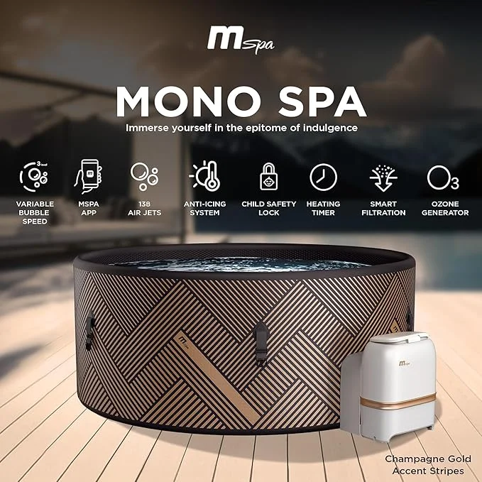 M Spa Round Inflatable Hot Tub Bubble Massage Spa