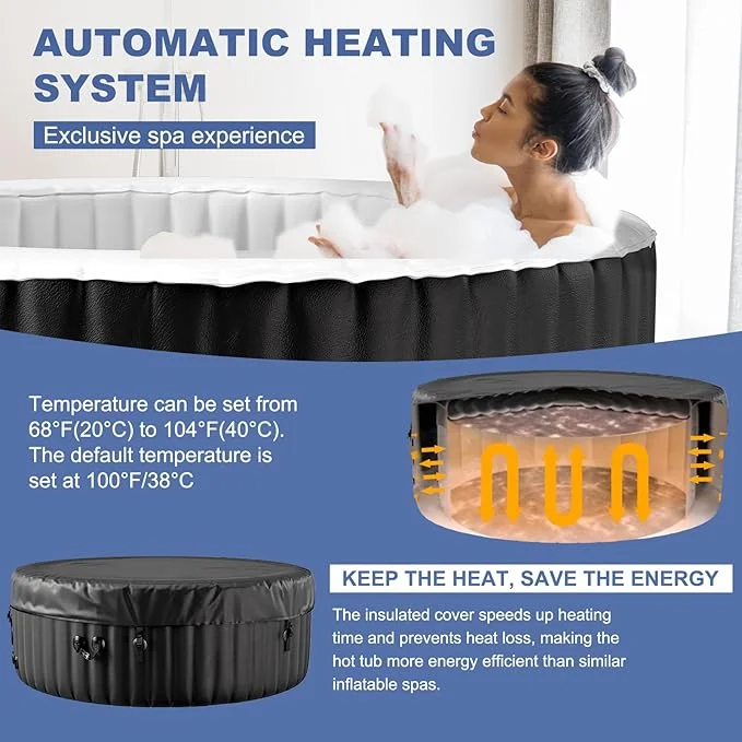 Inflatable Square Hot Tub 2 to 4 Person
