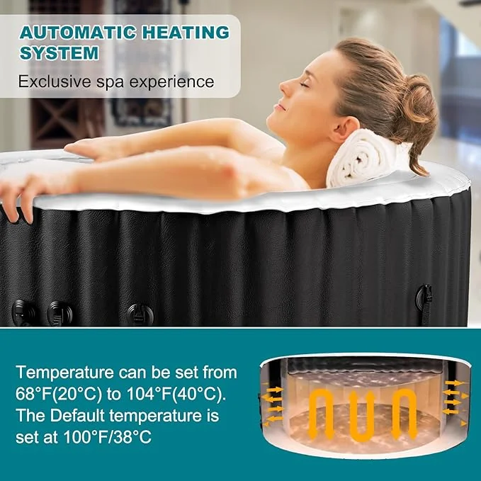 Mosener 2-4 Person Inflatable Hot Tub with 120 Bubble Jets