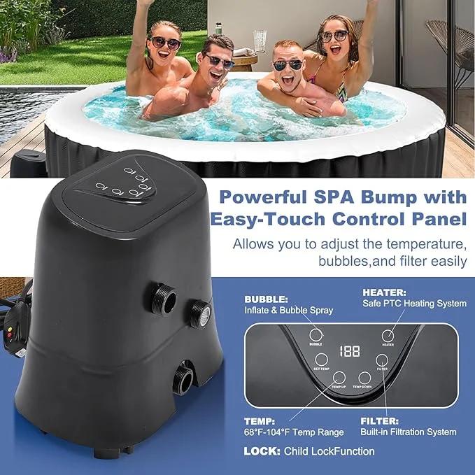 Inflatable Square Hot Tub 2 to 4 Person