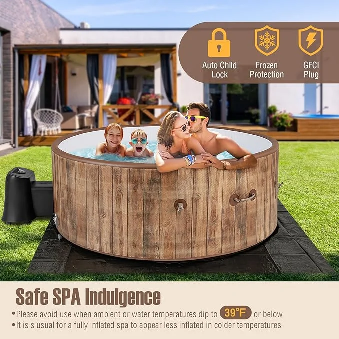 Goplus 120 Air Jets Inflatable Hot Tub 4-6 Person, SPA