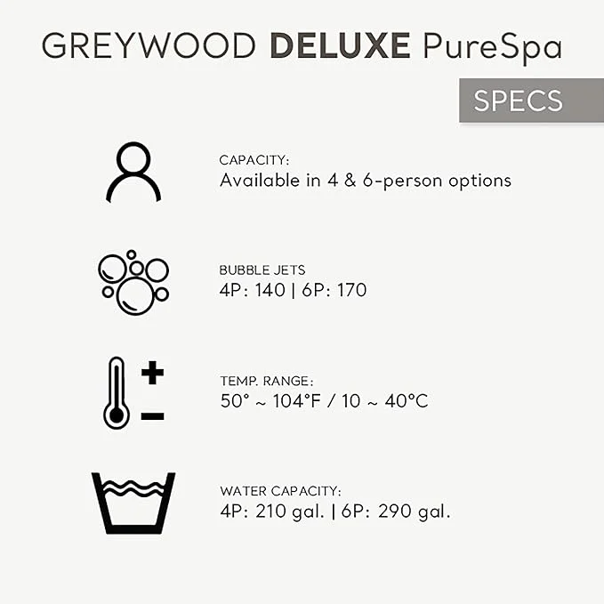 Intex PureSpa Greywood 6-Person Round Inflatable Hot Tub Spa