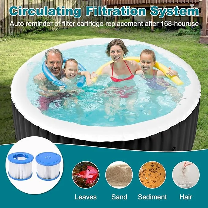 Mosener 2-4 Person Inflatable Hot Tub with 120 Bubble Jets