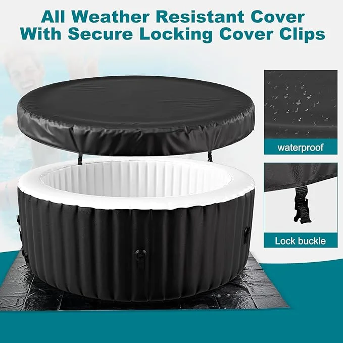 Mosener 2-4 Person Inflatable Hot Tub with 120 Bubble Jets