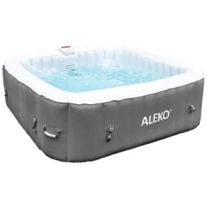 ALEKO Inflatable 6 Person Hot Tub Bubble Jett Spa Square Gray Product Image